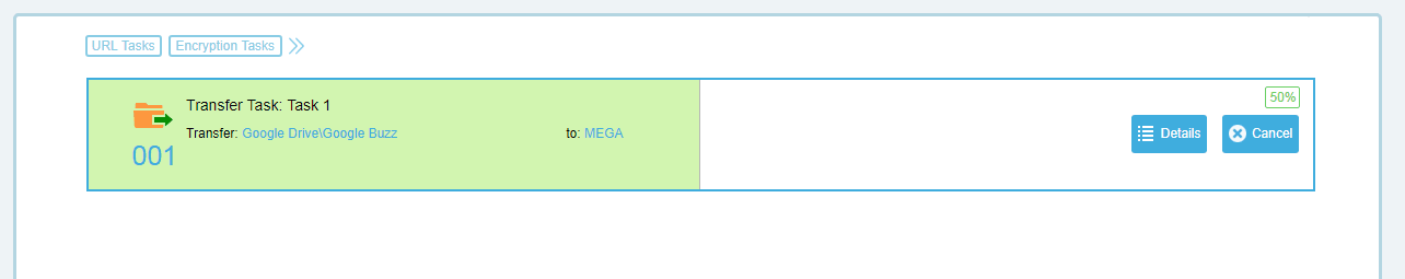 Cloud Transfer Progress