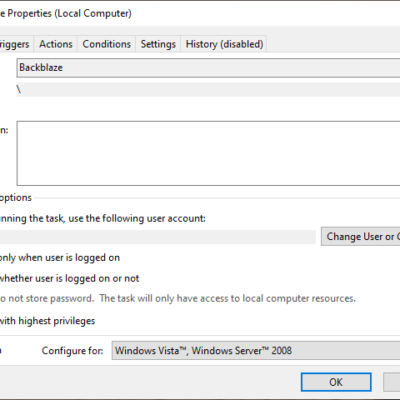 Task Scheduler General Tab