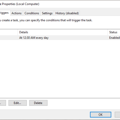 Task Scheduler Trigger Tab