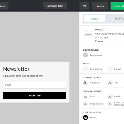 MailerLite Form Design